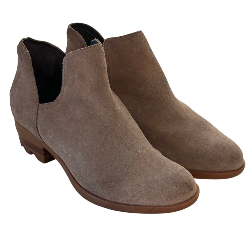 SOREL LOLA NUBUCK WATERPROOF LITE BROWN CAMEL BOOTIE WOMEN'S 7